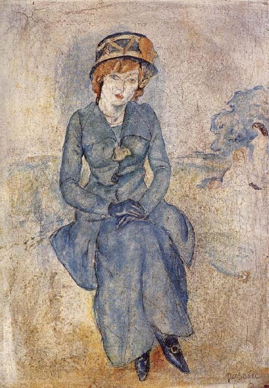 Jules Pascin Aiermina wearing the green dress Norge oil painting art